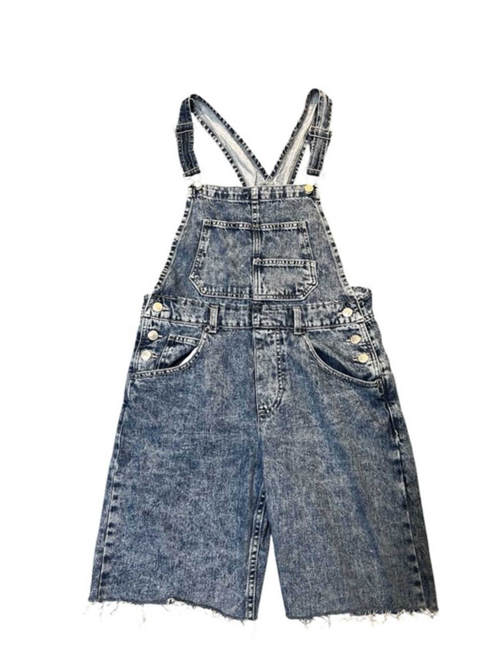 We The Free Acid Wash Ziggy Cotton Denim Short Romper - Size XS
